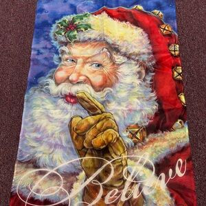 Large Believe Santa Clause Outdoor Holiday Flag